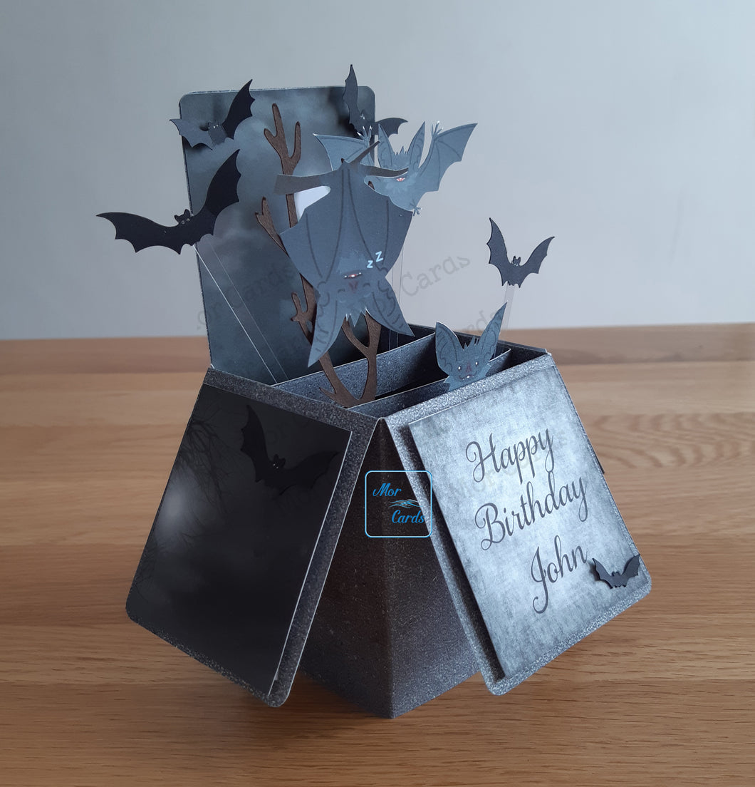 Vampire bat pop up box card