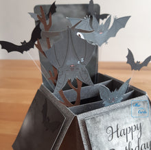 Load image into Gallery viewer, Vampire bat pop up box card
