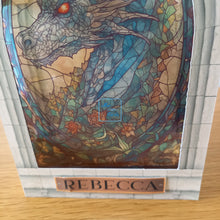 Load image into Gallery viewer, Stained glass window dragon card
