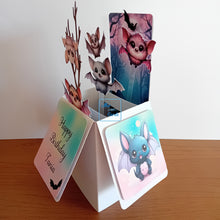 Load image into Gallery viewer, Pastel vampire bat pop up box card
