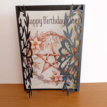 Load image into Gallery viewer, Floral pentacle ornate gatefold card
