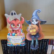 Load image into Gallery viewer, Devil and birthday cake shelf card
