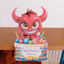 Load image into Gallery viewer, Devil and birthday cake shelf card
