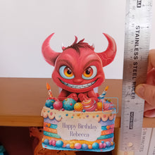 Load image into Gallery viewer, Devil and birthday cake shelf card
