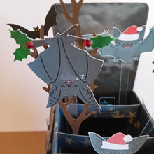 Load image into Gallery viewer, Christmas vampire bat pop up box card
