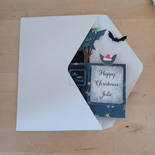 Load image into Gallery viewer, Christmas vampire bat pop up box card
