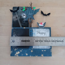 Load image into Gallery viewer, Christmas vampire bat pop up box card
