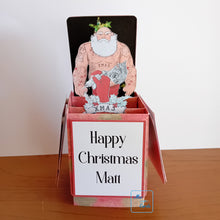 Load image into Gallery viewer, Tattooed Santa pop up box card
