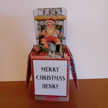 Load image into Gallery viewer, Bad grumpy Santa pop up box card
