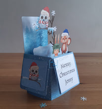 Load image into Gallery viewer, Forest animals Christmas pop up box card
