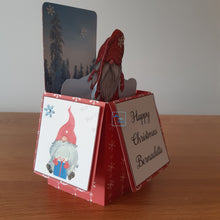 Load image into Gallery viewer, Christmas gnome / gonk pop up box card
