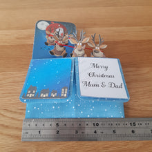 Load image into Gallery viewer, Santa and sleigh Christmas pop up box card
