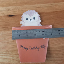 Load image into Gallery viewer, Hedgehog in a flower pot pop out card
