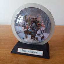 Load image into Gallery viewer, Krampus Christmas snowglobe card
