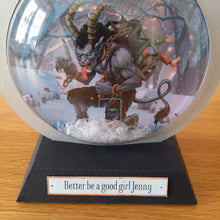 Load image into Gallery viewer, Krampus Christmas snowglobe card
