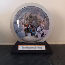 Load image into Gallery viewer, Krampus Christmas snowglobe card
