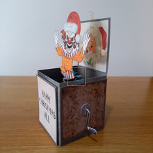 Load image into Gallery viewer, Christmas Jack in the box horror clown card
