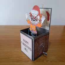 Load image into Gallery viewer, Christmas Jack in the box horror clown card
