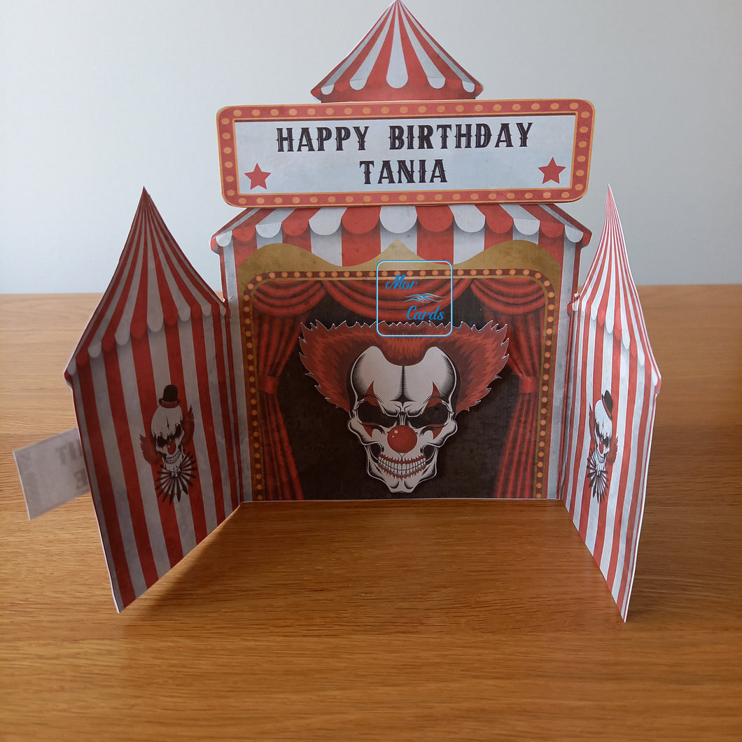 Clown / horror circus card