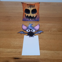 Load image into Gallery viewer, Bat and pumpkin bag pop out card
