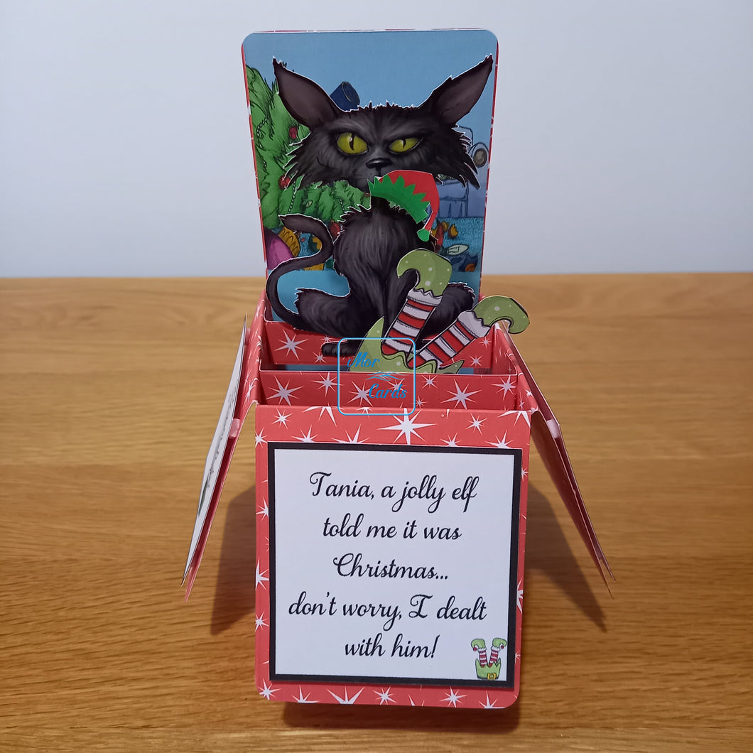 Bad cat Christmas card