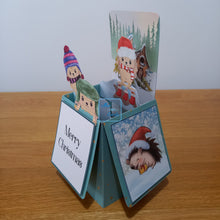 Load image into Gallery viewer, Christmas Hedgehog pop up box card
