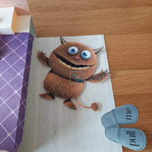 Load image into Gallery viewer, Monster under the bed pop up box card
